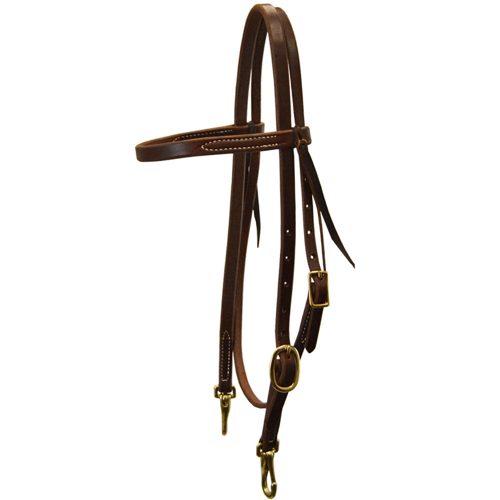 Teskey's Browband Headstall with Snap Ends Tack - Headstalls - Browband Teskey's Heavy Oil  