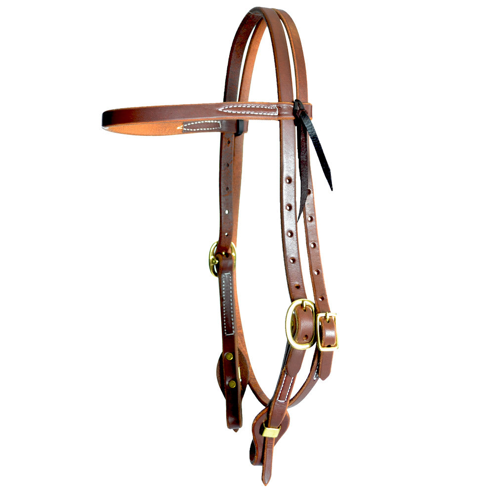 Teskey's Harness Leather Browband with Quick Change Tack - Headstalls - Browband Teskey's   