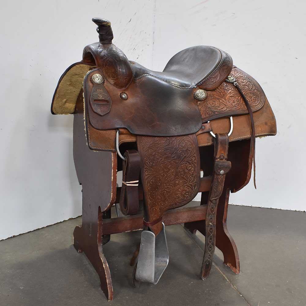 15" USED WILDFIRE SADDLERY DALE MARTIN ROPING SADDLE Saddles - Used Saddles - ROPER Wildfire Saddlery   