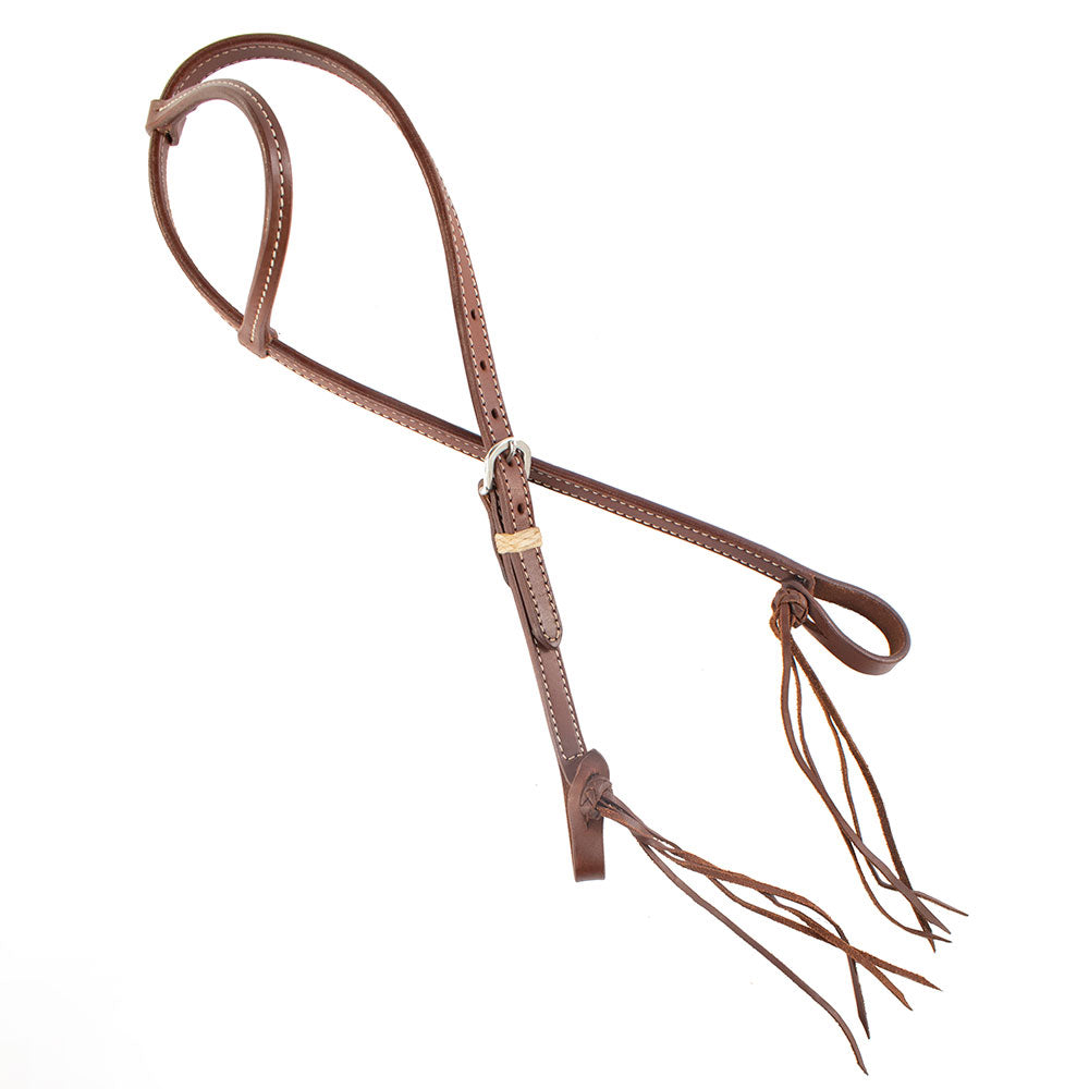 Patrick Smith Harness Leather One Ear With Pineapple Knot Ties Tack - Headstalls - One Ear Patrick Smith   