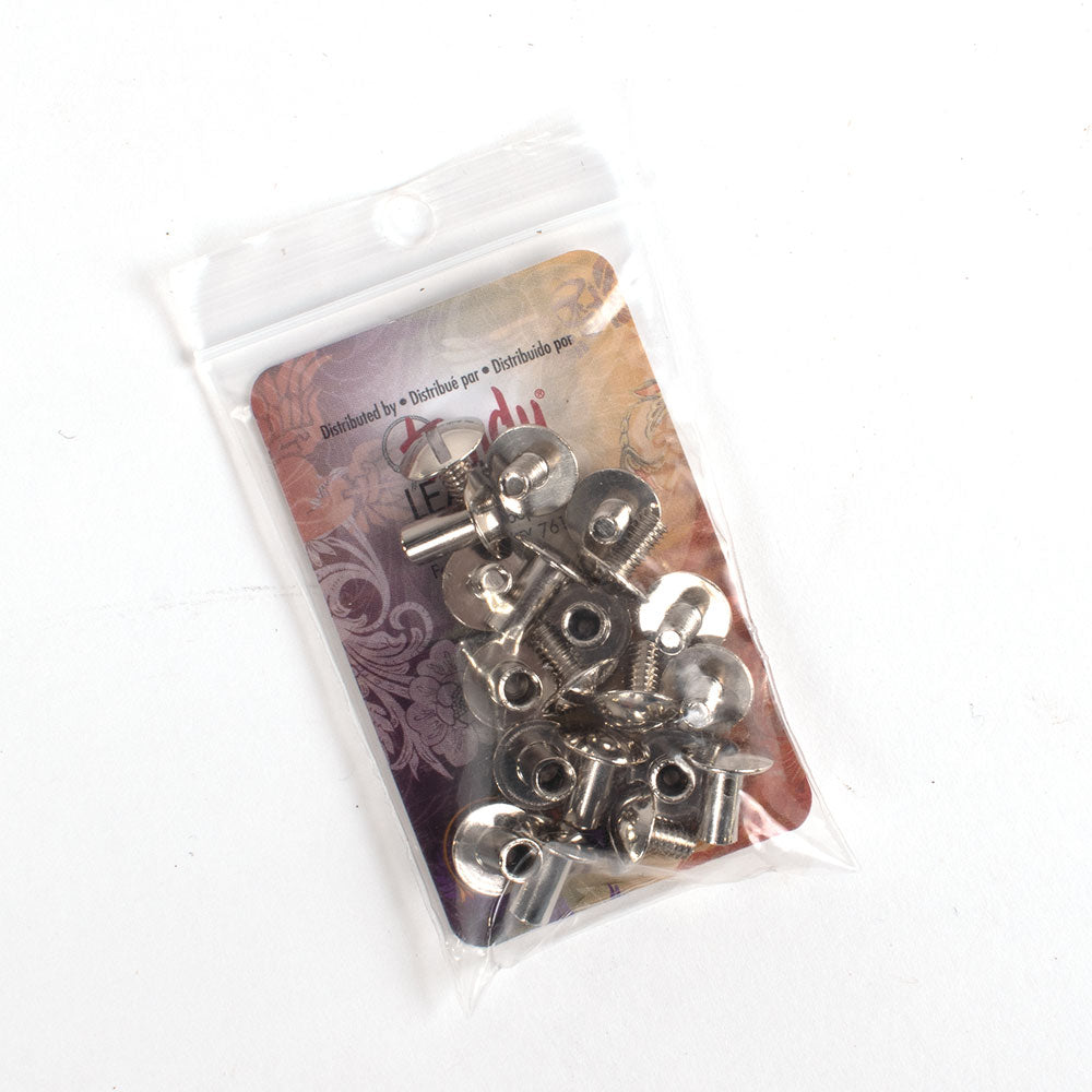 Chicago Screw Pack Tack - Conchos & Hardware Tandy Leather 1/4 Nickel Plated Steel 