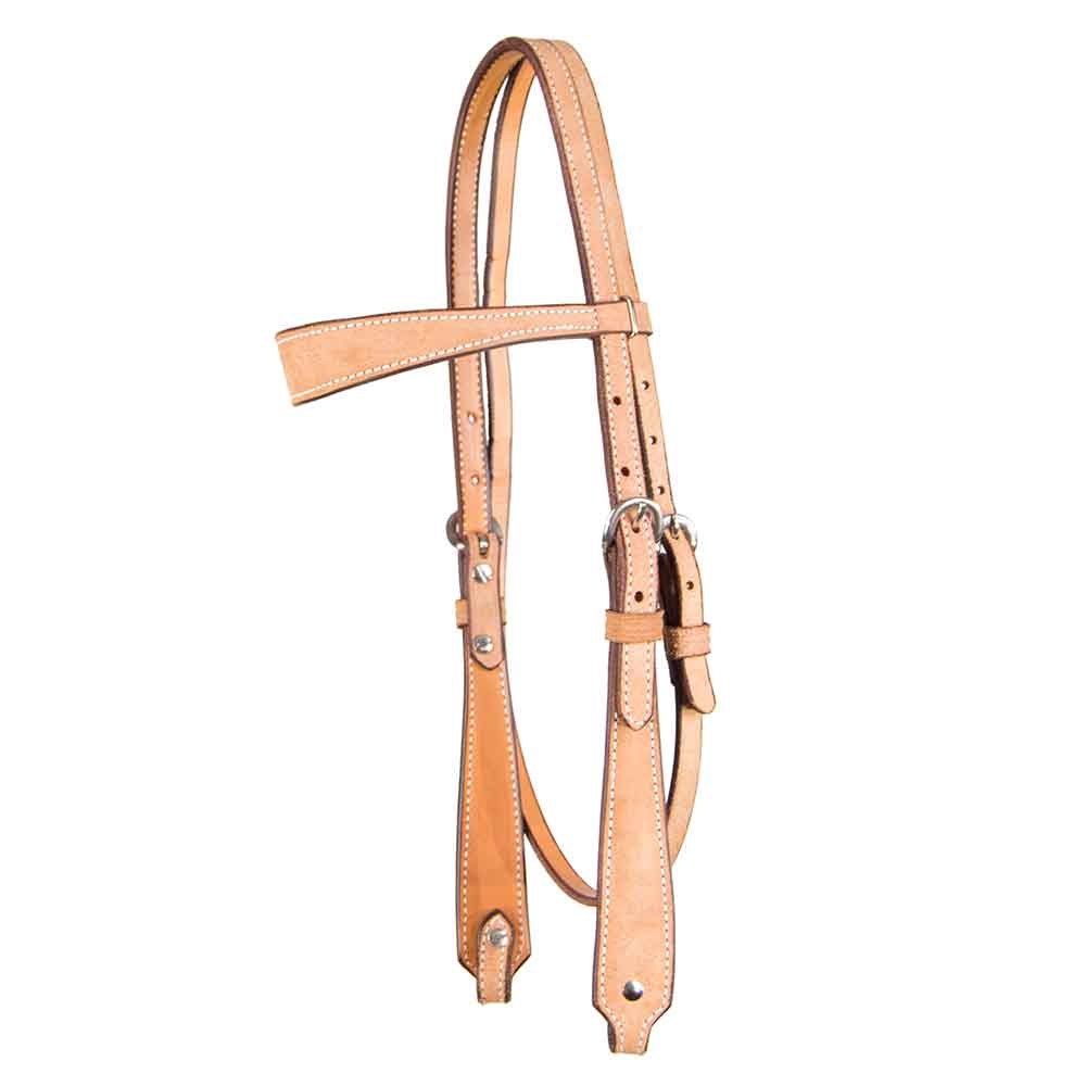 Teskey's Wide Roughout Browband Headstall Tack - Headstalls - Browband Teskey's Light Oil  