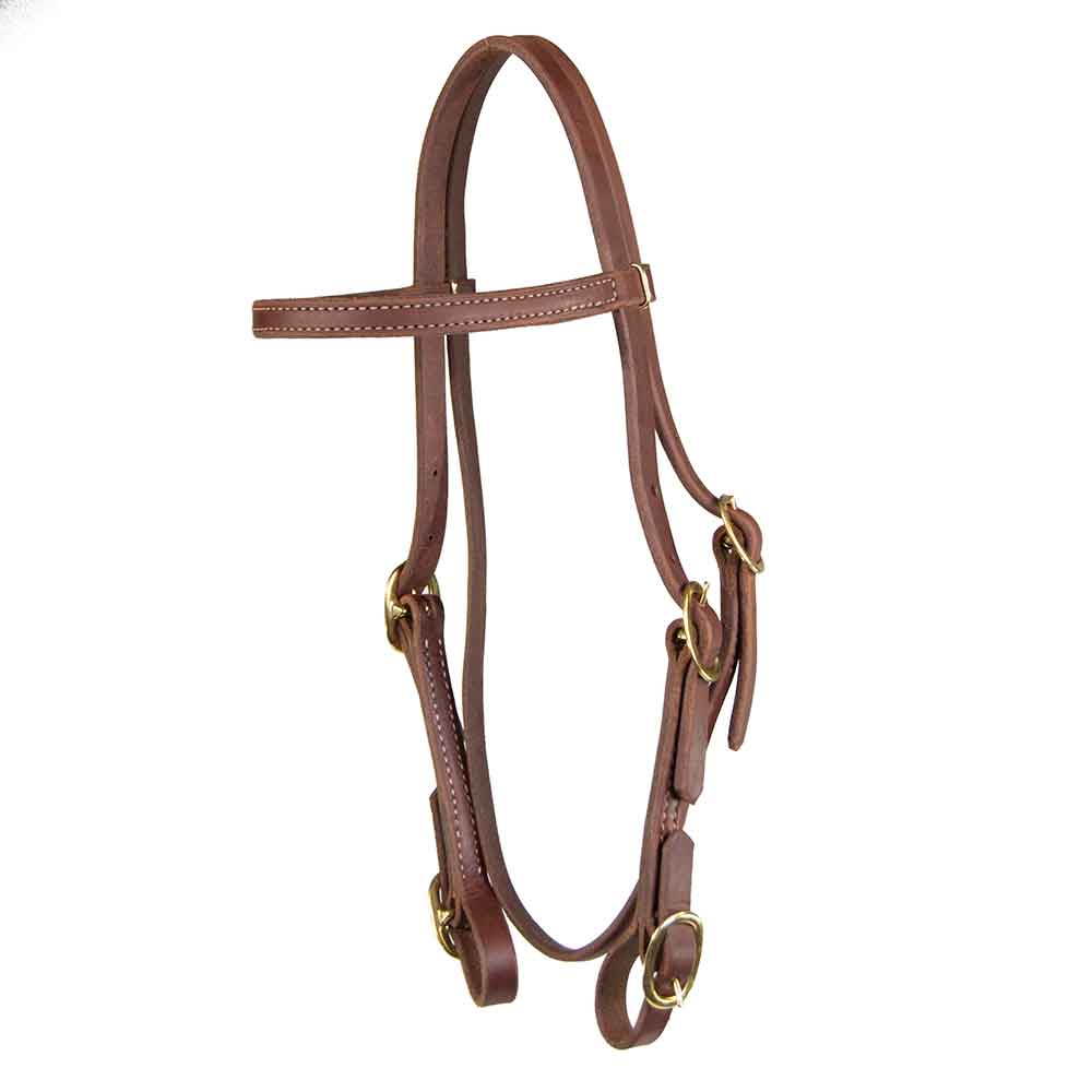 Teskey's Browband Headstall with Buckle Ends Tack - Headstalls - Browband Teskey's Heavy Oil  