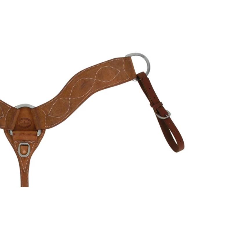 Teskey's 3-1/2" Roughout Breastcollar With Stitching Tack - Breast Collars Teskey's Light Oil  