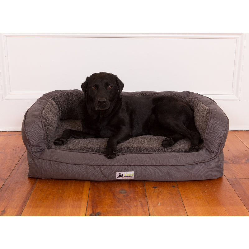 3 Dog EZ-Wash Fleece Headrest Dog Bed FARM & RANCH - Animal Care - Pets - Accessories - Kennels & Beds 3 Dog Pet Supply S Slate Monogram