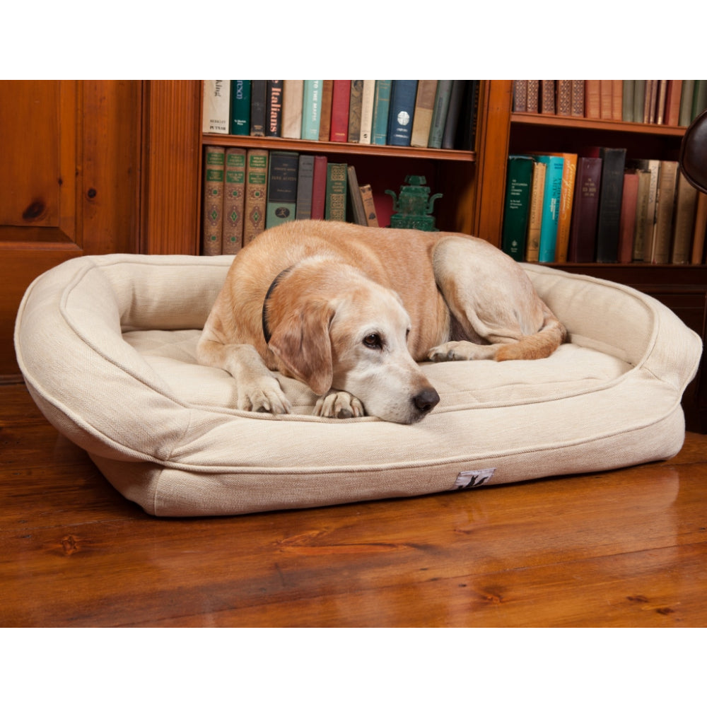 3 Dog EZ Wash Premium Headrest Memory Foam Dog Bed FARM & RANCH - Animal Care - Pets - Accessories - Kennels & Beds 3 Dog Pet Supply S Natural Monogram