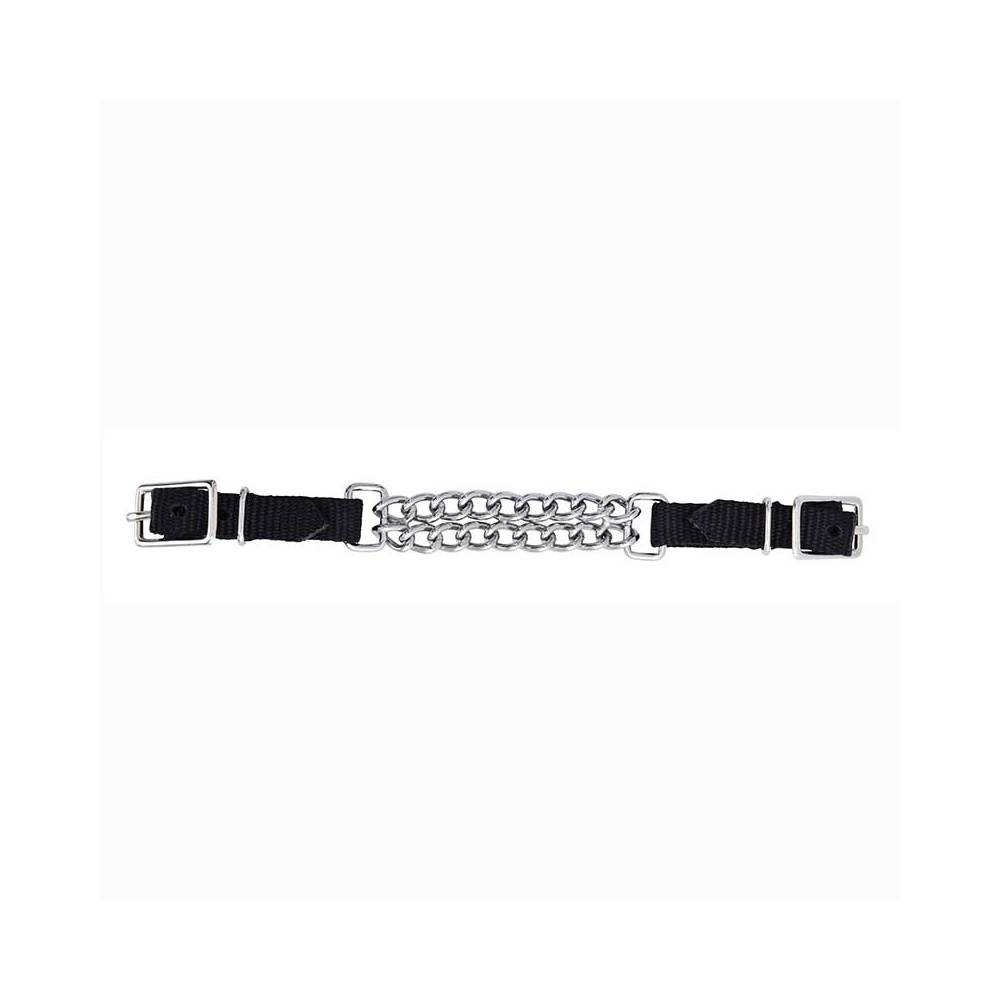 4″ Chrome Plated Flat Curb Chain Tack - Bits, Spurs & Curbs - Curbs Metalab Black  