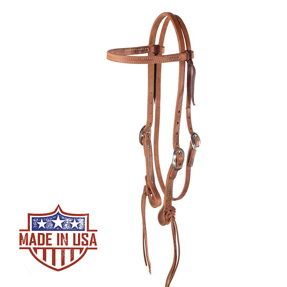 Patrick Smith Browband Headstall With Pineapple Tie Ends Tack - Headstalls - Browband Patrick Smith   