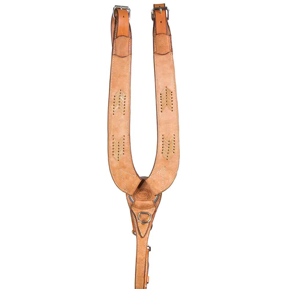 Teskey's Roughout Pulling Collar with Rawhide Tack - Breast Collars Teskey's Light Oil  