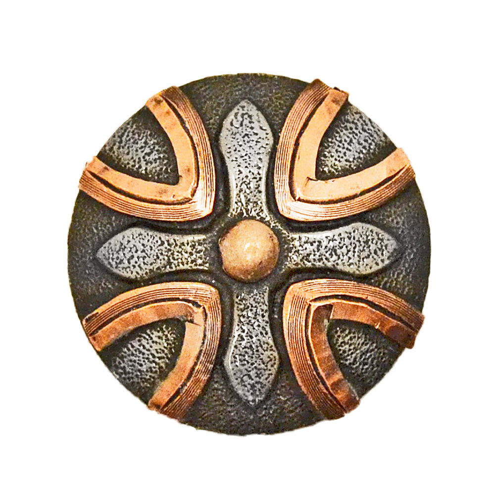 Iron Cross Concho with Copper Dot Tack - Conchos & Hardware - Conchos Teskey's 1" Add wood screw adapter 